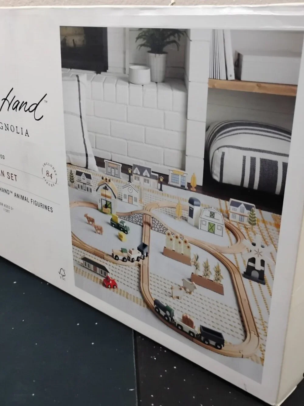 Hearth & Hand with Magnolia Wooden Train Set 84 Pieces New in Box